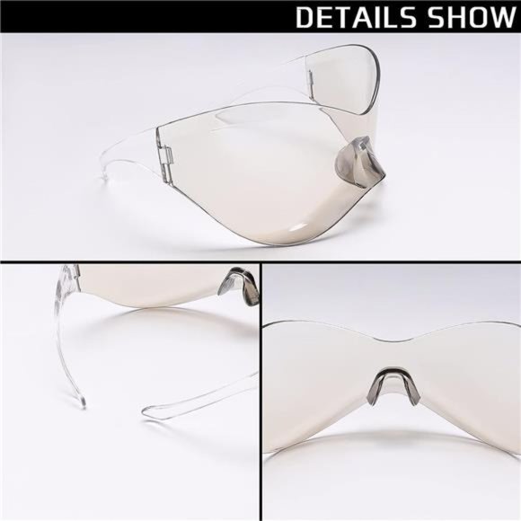 Clear Infinity Chic Shield Sunglasses - Picture 3 of 6